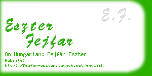 eszter fejfar business card